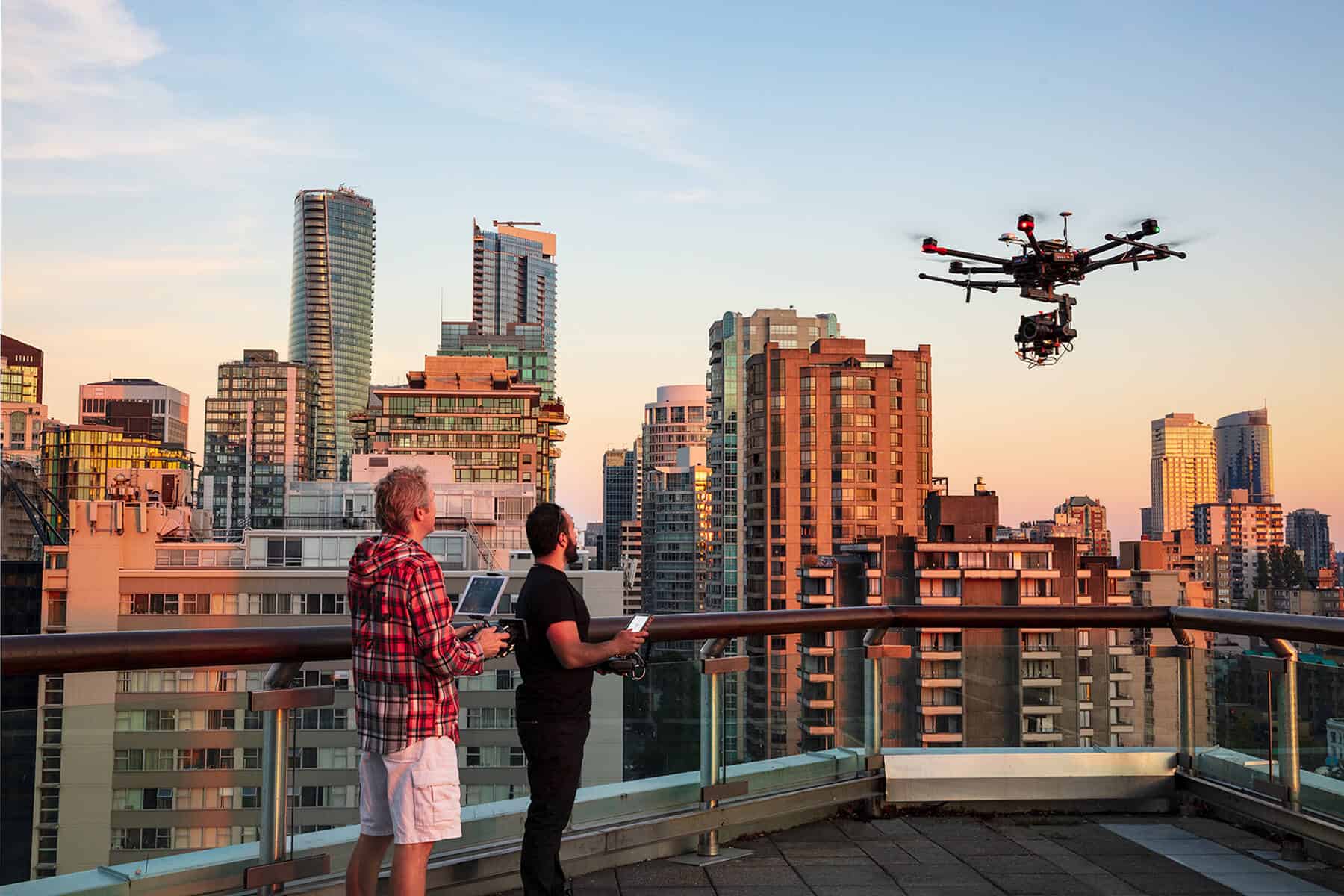 Aerial drone photography showcasing Vancouver architecture and the surrounding landscape